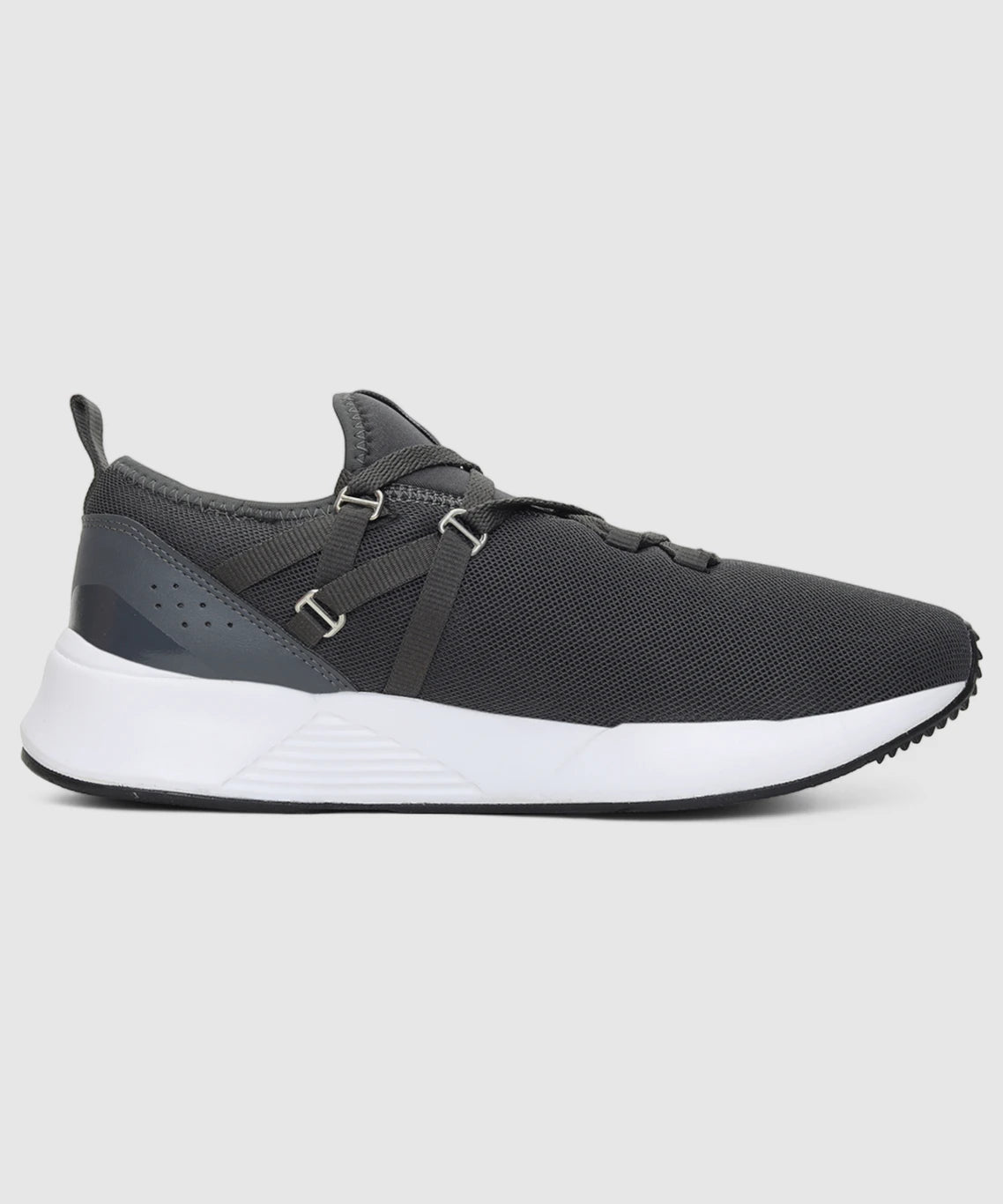 PUMA Pacer Fire IDP Sneakers For Men (Dark Shadow- White , 10)