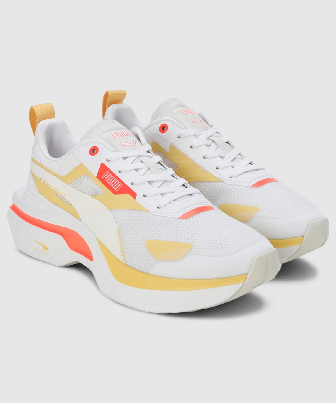 PUMA Kosmo Rider Sneakers For Women ( White-Neon Sun , 5 UK )