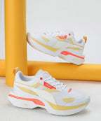 PUMA Kosmo Rider Sneakers For Women ( White-Neon Sun , 5 UK )