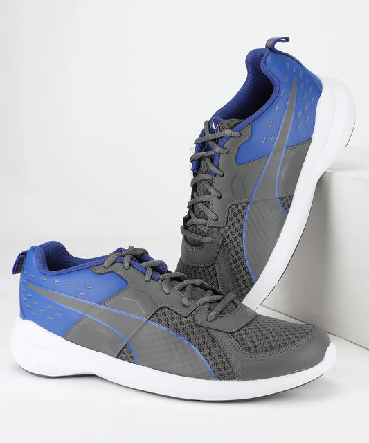 PUMA Pacer X Graphicster IDP Running Shoes For Men (Dark shadow-Surf the web- white  , 8 )