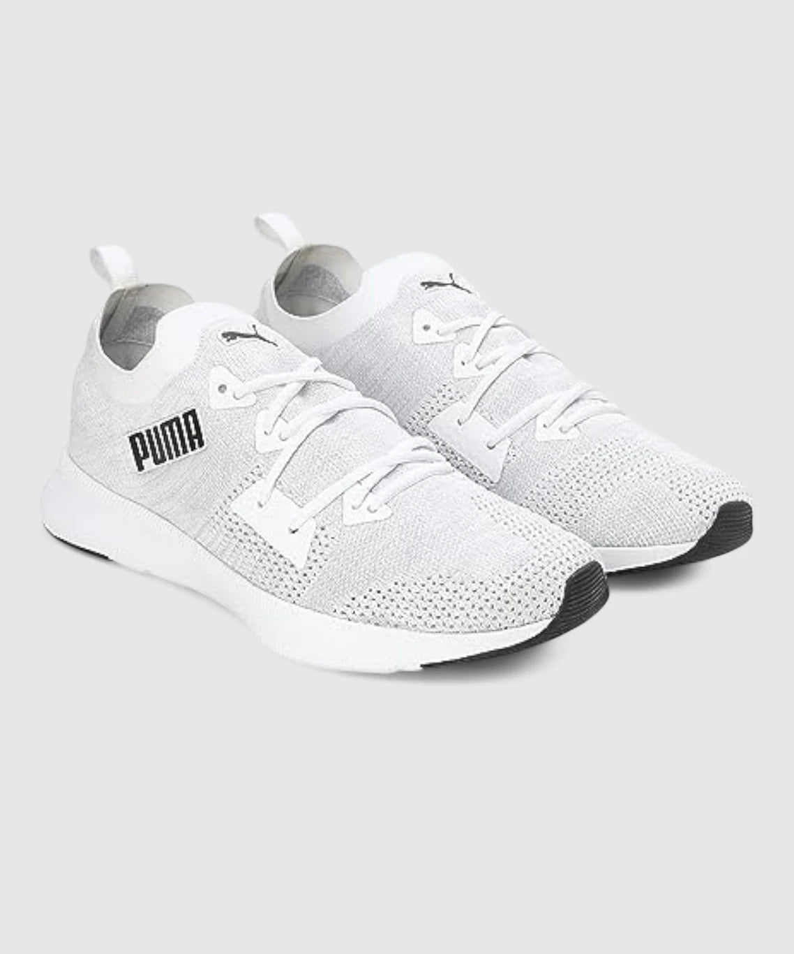 PUMA Flyer Runner Engineered Knit Running Shoes For Men (White , 9)
