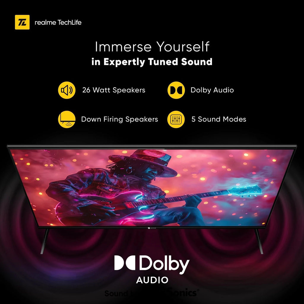 realme TechLife 80 cm (32 inch) QLED HD Ready Smart Google TV (32HDGQRDDAQ)