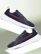 PUMA Walk Max Walking Shoes For Men (Navy-For All Time Red   , 6 UK )