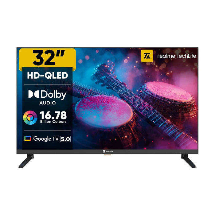 realme TechLife 80 cm (32 inch) QLED HD Ready Smart Google TV (32HDGQRDDAQ)