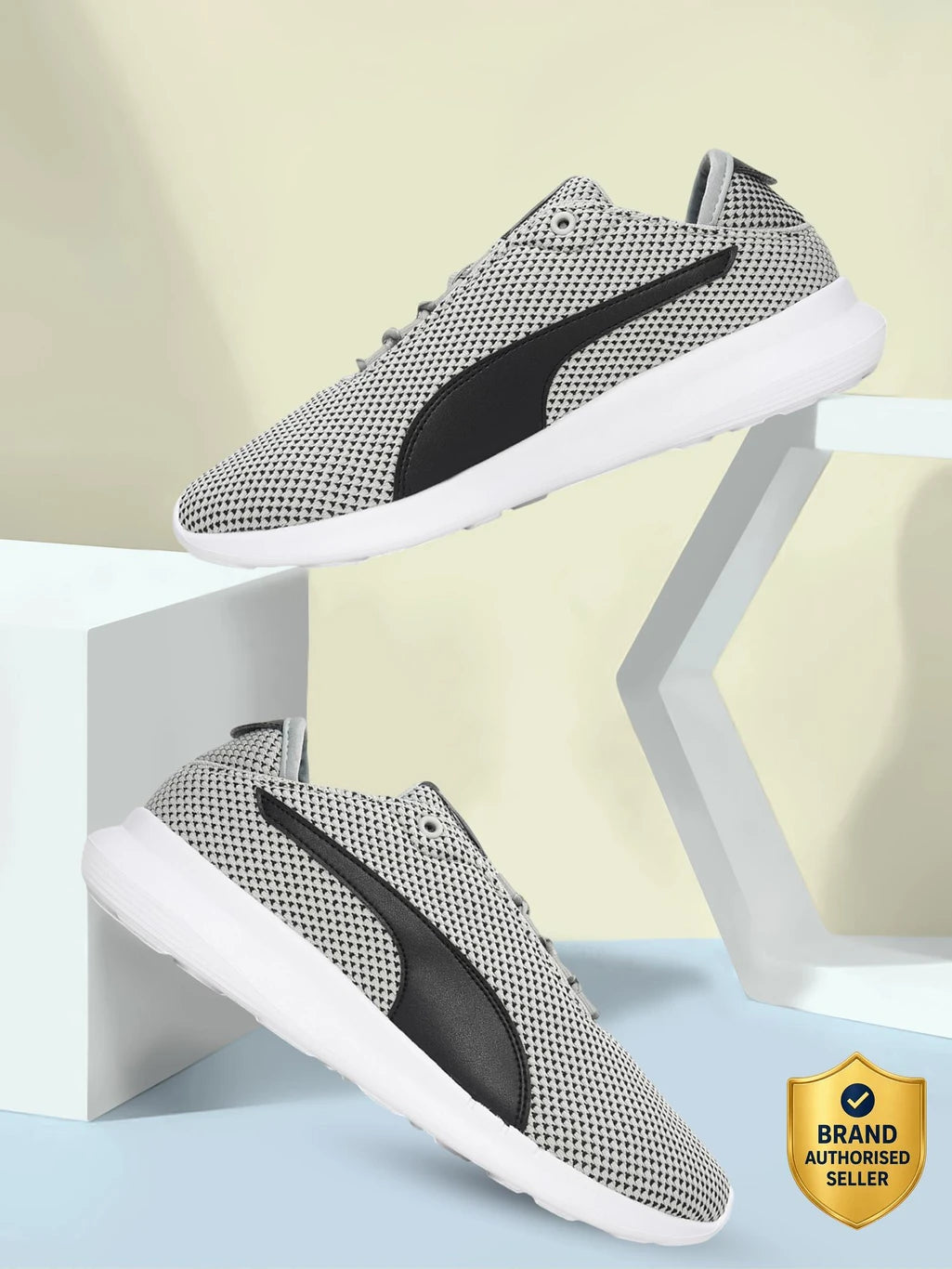 PUMA Shell Slipon IDP Walking Shoes For Men (White-Gray Violet-Black , 9)