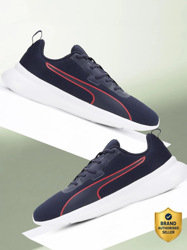 PUMA Walk Max Walking Shoes For Men (Navy-For All Time Red  , 10 )